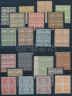 **, * 1913 Turul Sor Négyestömbökben (160.000) (csak 1 Bélyeg Falcos) / Mi 109-126 + 181-182 Blocks Of 4 (only 1 Stamp I - Otros & Sin Clasificación