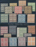 **, * 1913 Turul Sor Négyestömbökben (160.000) (csak 1 Bélyeg Falcos) / Mi 109-126 + 181-182 Blocks Of 4 (only 1 Stamp I - Other & Unclassified