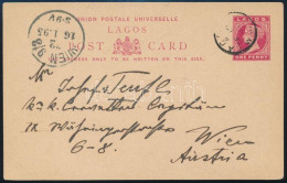 1895 Lagos Díjjegyes Levelezőlap Ausztriába / Lagos PS-card To Austria. The S.M.S. Donau III Was In Lagos, Nigeria, On D - Autres & Non Classés