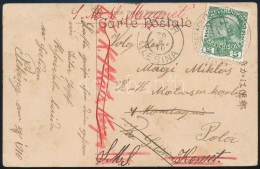 1910 Képeslap 5h Bérmentesítéssel Pekingből A Bokszerlázadás Időszakából Osztrák Hadihajóról Küldve / Postcard With 5h F - Other & Unclassified