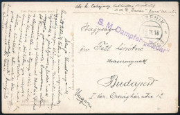 1918 Tábori Posta Képeslap / Field Postcard "S.M. Dampfer Zadar" + "(SI)BENIK / (SEB)ENICO" - Andere & Zonder Classificatie