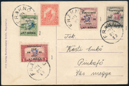 Nyugat-Magyarország II. 1921 Képeslap 4 Db Halálfejes és 1 Db Hadisegély Bélyeggel / Postcard With Mi 12, 16-18 "FRAKNÓ" - Andere & Zonder Classificatie