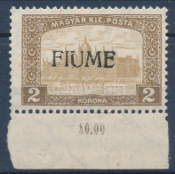 ** Fiume 1918 Parlament 2K Hp I. Certificate: Bodor (Sassone EUR 2.200,-) (betapadásnyomok / Gum Disturbances) - Altri & Non Classificati