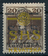 * SHS 1918 Károly 20f Fekete és Sárga, Kettős Felülnyomással!!! / Overprint Yellow And Black!!! Sign: Bodor - Otros & Sin Clasificación