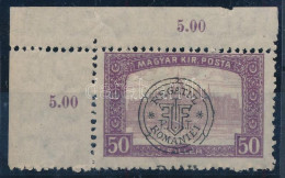 ** Kolozsvár 1919 Parlament 50f Elcsúszott Felülnyomással / Shifted Overprint. Signed: Bodor - Autres & Non Classés