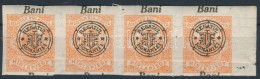 ** Nagyvárad 1919 Hírlapbélyeg Négyescsík Elcsúszott Felülnyomással. / Shifted Overprint. Signed: Bodor (hajtott / Folde - Other & Unclassified