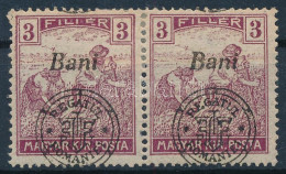 * Nagyvárad 1919 Arató 3f Pár, Az Alapbélyeg FILIER Lemezhibával / Plate Variety. Signed: Bodor - Autres & Non Classés