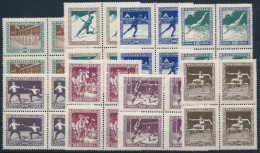 ** 1925 Sport Sor Négyes Tömbökben (60.000++) / Mi 403-410 Blocks Of 4 - Autres & Non Classés