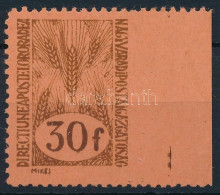 ** Nagyvárad II. 1945 30f Jobb Oldalon Fogazatlan / Imperforate On The Right Side. Signed: Bodor - Autres & Non Classés