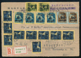 1945 (3. Díjszabás) Ajánlott Budapest Helyi Levél 44 Db Bélyeggel / Registered Local Cover With 44 Stamps - Andere & Zonder Classificatie