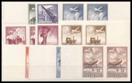 ** 1950 Repülő V. Vágott Sor ívszéli Párokban (50.000) / Mi 1120-1128 Imperforate Margin Pairs - Autres & Non Classés