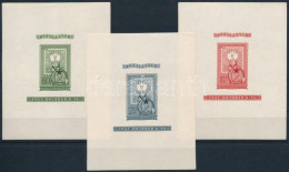 ** 1951 80 éves A Magyar Bélyeg Vágott Blokksor (120.000) 20-22 Imperforate Block Set - Altri & Non Classificati