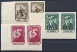 ** 1954 Lenin Vágott Sor ívsarki Párokban (36.000) / Mi 1351-1353 Imperforate Corner Pairs - Altri & Non Classificati