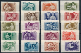 ** 1955 Munka Vágott Sor (50.000) / Mi 1426-1445 Imperforate Set - Altri & Non Classificati