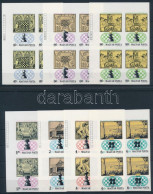 ** 1974 Sakk (II.) ívsarki Vágott Sor Négyestömbökben (100.000) / Mi 2957-2963 Imperforate Corner Blocks Of 4 - Autres & Non Classés