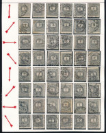 O 48 Db Feketeszámú 1kr Bélyeg Elfogazva / 48 X 1kr With Shifted Perforation - Otros & Sin Clasificación