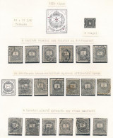 O 1889 Feketeszárú Krajcáros Elektro Tétel 4 Albumlapon, Fogazatváltozatokkal / 1889 Elektro Lot On 4 Album Pages - Other & Unclassified