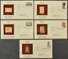 Amerikai Egyesült Államok 1984 10 Klf Aranyfóliás FDC + 1 Db Speciális FDC Berakó / USA 1984 10 Stamps With Gold Foil On - Andere & Zonder Classificatie