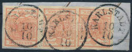 1850 3 X 3kr Kivágáson Lépcsőzetesen Felragasztva "KARLSTADT" - Other & Unclassified