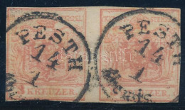 O 1850 3kr MP Pár / Pair "PESTH / Abends" - Other & Unclassified