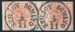O 1850 3kr Függőleges Pár / Pair "SZILÁGY SOMLYÓ" - Sonstige & Ohne Zuordnung