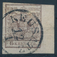 O 1850 6kr Papírráncos ívsarki Bélyeg / Corner Piece With Paper Crease "NEUSATZ" - Sonstige & Ohne Zuordnung