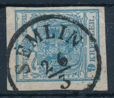 O 1850 9kr HP IIc Szürkéskék, Lemezhibával / Grayish Blue, Type HP IIc, With Plate Flaw "SEMLIN" Certificate: Steiner - Other & Unclassified