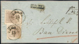 ~1855 Ajánlott Levélelőlapon 2 X 6kr Bélyeg / Registered Cover Front With 2 X 6kr "THORDA" - Autres & Non Classés