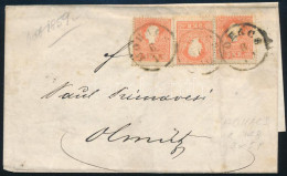 1859 3 X 5kr Levélen / On Cover "MOHÁCS" - Otros & Sin Clasificación