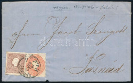 1861 1858 10kr + 1861 5kr Vegyes Bérmentesítés Levélen / Mixed Franking On Cover "PESTH Abends" - "TASNÁD" - Autres & Non Classés