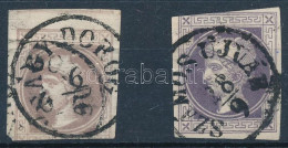 O 1867 2 Db Hírlapbélyeg, Az Egyik Szürkés Ibolya, A Másik Sötét Ibolya Színben / Newspaper Stamps: Greyish Violet, Dark - Otros & Sin Clasificación