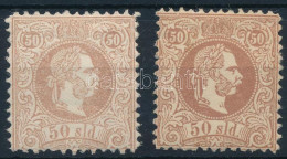 * 1867 2 X 50sld, Közte A Ritka Rozsdabarna árnyalat / 2 X 50sld, One In The Rare Rust Brown Shade - Otros & Sin Clasificación