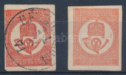 (*), O 1871 2 Klf Színű Hírlapbélyeg / Newspaper Stamps Mi 7 A+b - Otros & Sin Clasificación