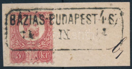 1871 Réznyomat 5kr Kivágáson "BÁZIÁS-BUDAPEST" Vasúti Bélyegzéssel / 5kr On Cutting With Railway Postmark - Other & Unclassified