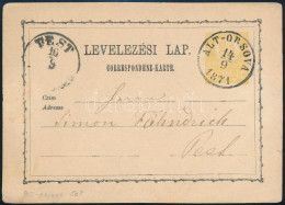 1871 2kr Díjjegyes Levelezőlap / PS-card "ALT-ORSOVA" - Other & Unclassified