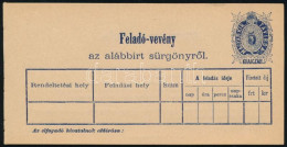 ~1873 Feladóvevény 7-es Tömb / PS Telegramm Receipt, Bundle Of 7 Unused Pcs - Andere & Zonder Classificatie