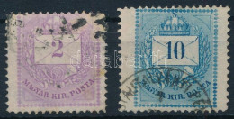 O 1874 2kr és 10kr Alacsonyra Fogazva / Shifted Perforation - Andere & Zonder Classificatie