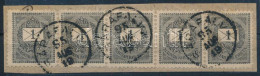 1889 1kr ötöscsík Kivágáson / Mi 27 Stripe Of 5 On Cutting - Andere & Zonder Classificatie