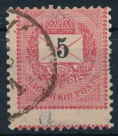 O 1889 5kr Látványosan Elfogazva / Mi 30 Shifted Perforation - Other & Unclassified