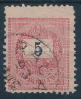O 1889 5kr Magasra Fogazva / Shifted Perforation - Other & Unclassified