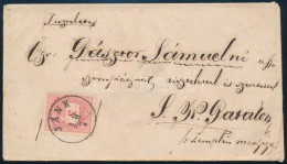 1877 5kr Levélen / On Cover "JÁNK" - Sonstige & Ohne Zuordnung