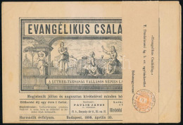 1898 Evangélikus Családi Lap Teljes Címszalaggal, Rajta Hírlapbélyeggel "BALASSA / GYARMAT" / Newspaper With Complete Wr - Altri & Non Classificati