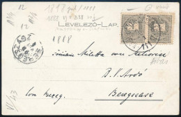 1898 Képeslap "NAGYBÁNYA-SZATMÁR" Vasúti Bélyegzéssel / Postcard With Railway Postmark - Autres & Non Classés