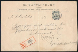 1898 Ajánlott Levél 20kr Bérmentesítéssel "BUDAPEST VÁCZI KÖRÚT" Gyergyó-Szent-Milkós / Registered Cover With 20kr Frank - Other & Unclassified