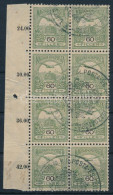 O 1900 Turul 60f ívszéli 8-as Tömb Csillag és Számvízjellel / Mi 66 Margin Block Of 8 With Star And Number In The Waterm - Andere & Zonder Classificatie