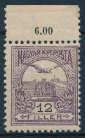 ** 1904 Turul 12f ívszéli, 2. Vízjelállás / Watermark Position 2. (falc Az ívszélen / Hinge On The Margin) - Otros & Sin Clasificación