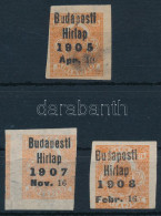 (*) 1905-1908 3 Db Előérvénytelenített Hírlapbélyeg / 3 Precancelled Newspaper Stamps - Altri & Non Classificati