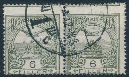 O 1908 / 1909 Turul 6f Pár Látványosan Elfogazva / Mi 95 Pair With Shifted Perforation - Andere & Zonder Classificatie