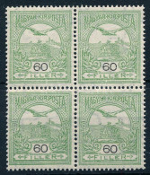 ** 1913 Turul 60f Négyestömb álló Vízjellel (16.000) / Mi 122 X Block Of 4 - Autres & Non Classés