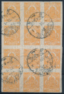 O 1913 Hírlapbélyeg 12-es Tömb Fekvő Vízjellel (szakadás) / Newspaper Stamp Block Of 12, Watermark VIIa (torn) - Andere & Zonder Classificatie